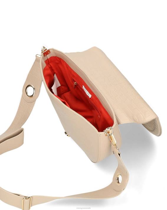 γυναίκες Mexx τσάντα χιαστί croco halfmoon εκρού BR0F429