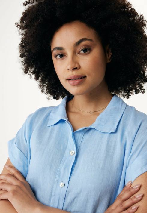 γυναίκες Mexx κουμπί μέσα από καφτάνι μωρό φόρεμα μπλε BR0F115