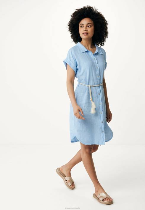 γυναίκες Mexx κουμπί μέσα από καφτάνι μωρό φόρεμα μπλε BR0F115