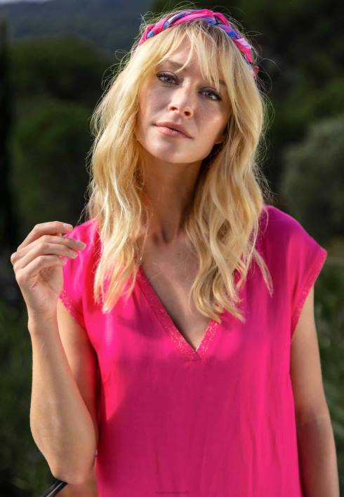 γυναίκες Mexx αμάνικο φόρεμα με λαιμόκοψη καυτό ροζ BR0F16