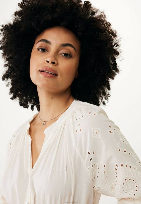 γυναίκες Mexx μάξι φόρεμα κέντημα σε λευκό μπεζ BR0F22