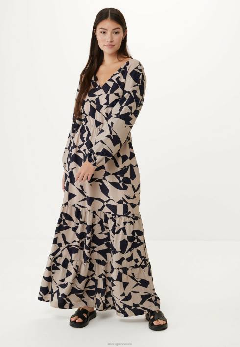 γυναίκες Mexx μακρυμάνικο φόρεμα με λαιμόκοψη μπεζ BR0F65