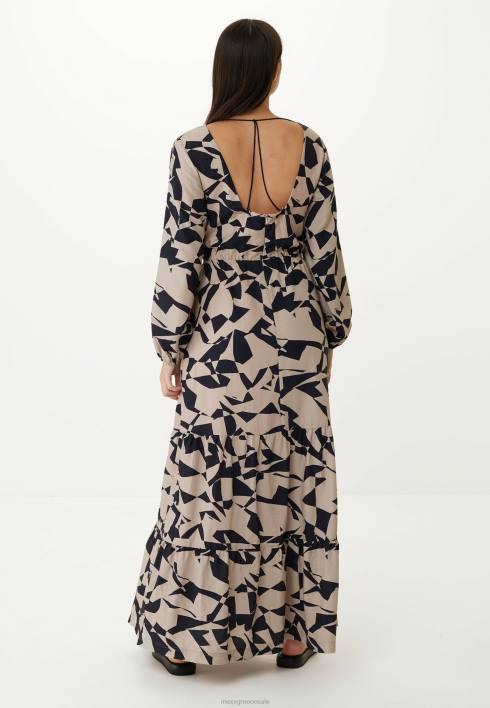 γυναίκες Mexx μακρυμάνικο φόρεμα με λαιμόκοψη μπεζ BR0F65