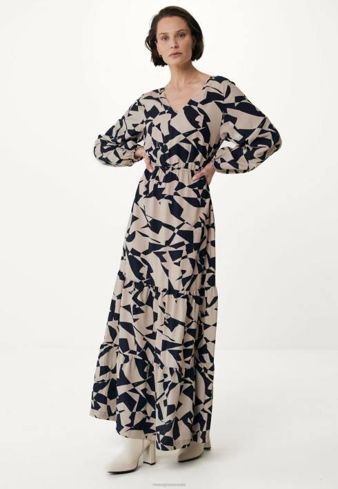 γυναίκες Mexx μακρυμάνικο φόρεμα με λαιμόκοψη μπεζ BR0F65