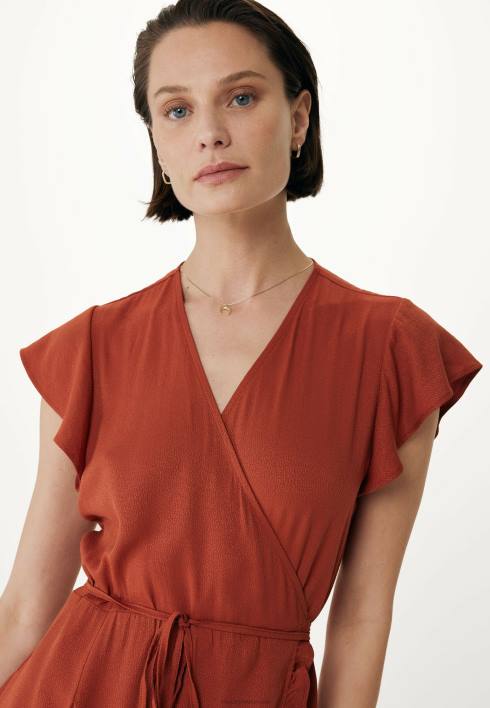 γυναίκες Mexx τυλίξτε φόρεμα τούβλο πορτοκάλι BR0F71