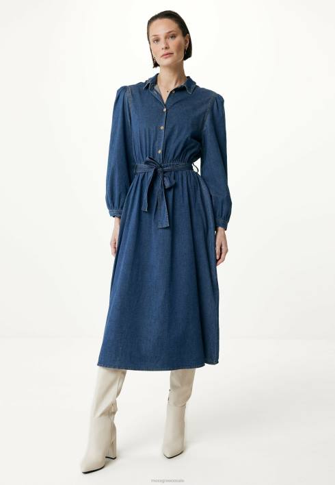 γυναίκες Mexx τζιν φόρεμα με φουσκωτό μπλουζάκι μπλε BR0F93