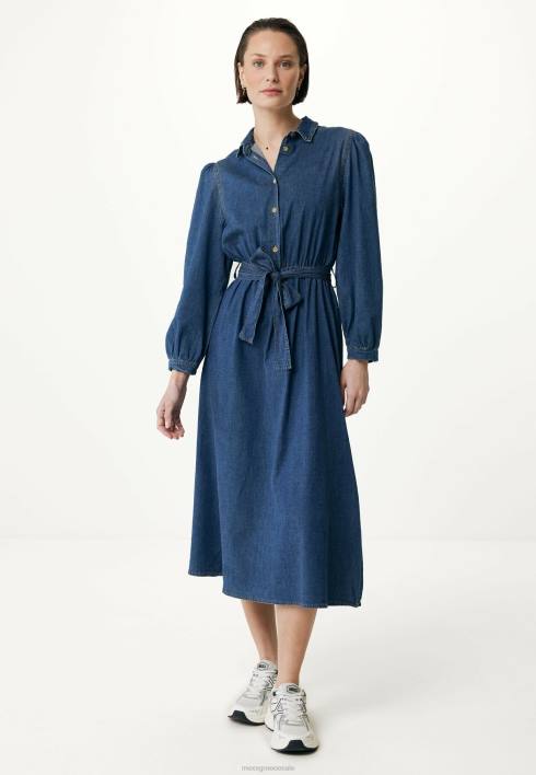 γυναίκες Mexx τζιν φόρεμα με φουσκωτό μπλουζάκι μπλε BR0F93