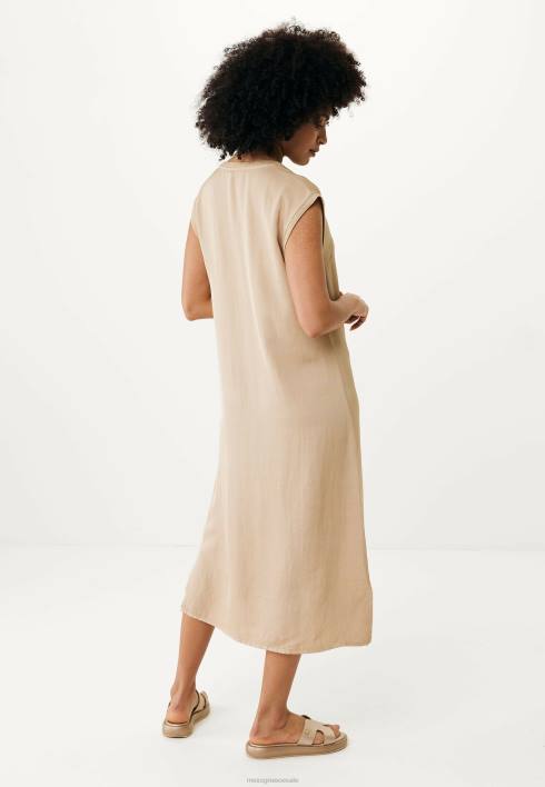 γυναίκες Mexx αμάνικο φόρεμα με λαιμόκοψη σε άμμο μπεζ BR0F9