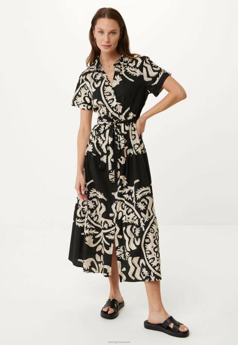 γυναίκες Mexx φαρδύ φόρεμα με στάμπα μαύρο schwarz BR0F11