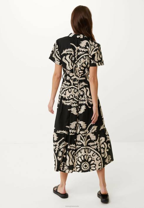 γυναίκες Mexx φαρδύ φόρεμα με στάμπα μαύρο schwarz BR0F11