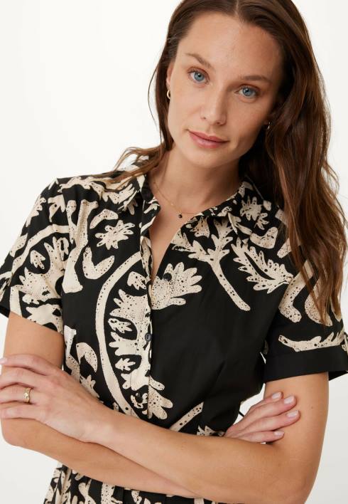 γυναίκες Mexx φαρδύ φόρεμα με στάμπα μαύρο schwarz BR0F11