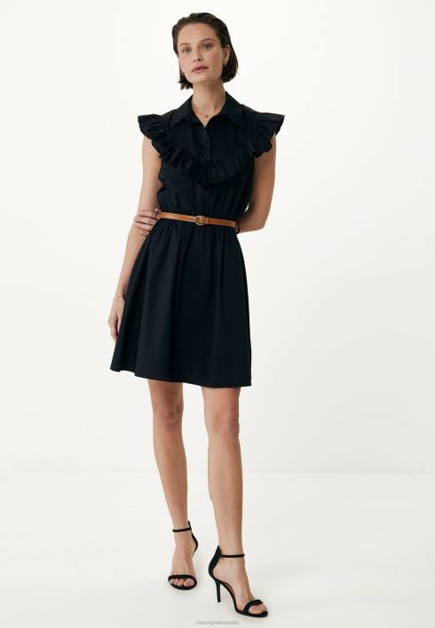 γυναίκες Mexx βολάν φόρεμα μαύρο schwarz BR0F59