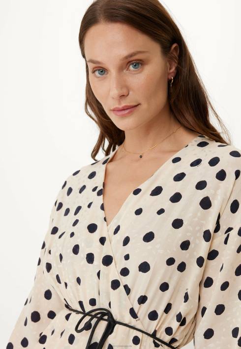 γυναίκες Mexx wrap φόρεμα εκτύπωση ελαφριά άμμος μπεζ BR0F1