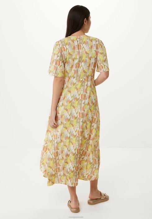 γυναίκες Mexx wrap φόρεμα κοντομάνικο λάιμ κίτρινος BR0F83