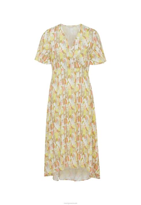 γυναίκες Mexx wrap φόρεμα κοντομάνικο λάιμ κίτρινος BR0F83