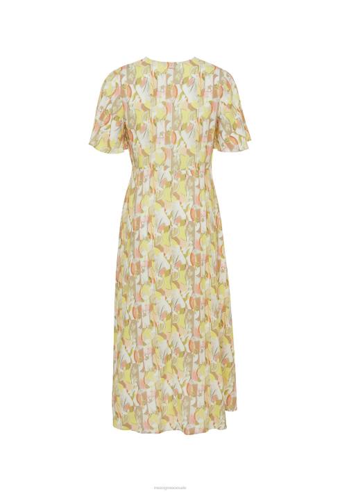 γυναίκες Mexx wrap φόρεμα κοντομάνικο λάιμ κίτρινος BR0F83