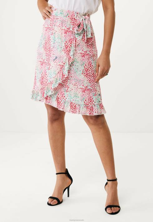 γυναίκες Mexx εμπριμέ wrap φούστα aqua green ροζ BR0F24