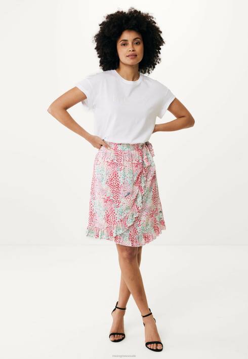 γυναίκες Mexx εμπριμέ wrap φούστα aqua green ροζ BR0F24