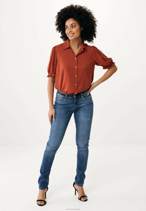 γυναίκες Mexx Τούβλο μπλούζα με 1/2 φουσκωτό μανίκι πορτοκάλι BR0F78