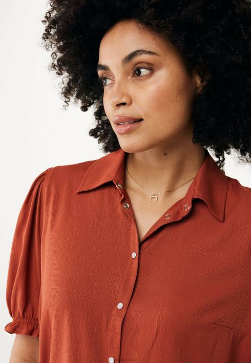 γυναίκες Mexx Τούβλο μπλούζα με 1/2 φουσκωτό μανίκι πορτοκάλι BR0F78