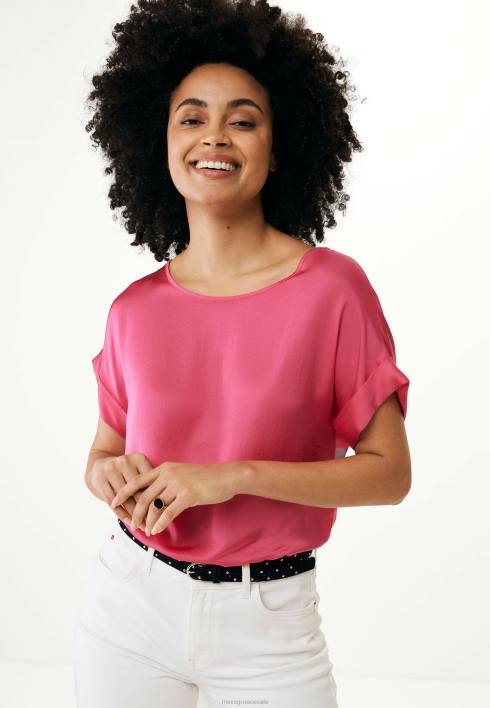 γυναίκες Mexx σατέν μπλούζα ζεστή ροζ BR0F17