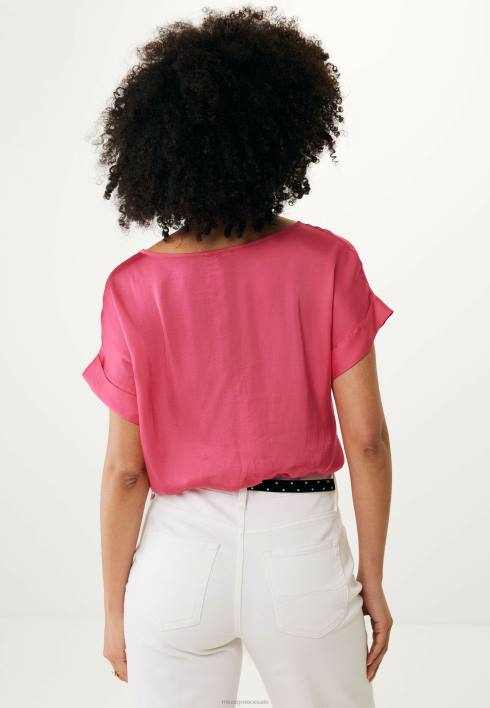 γυναίκες Mexx σατέν μπλούζα ζεστή ροζ BR0F17