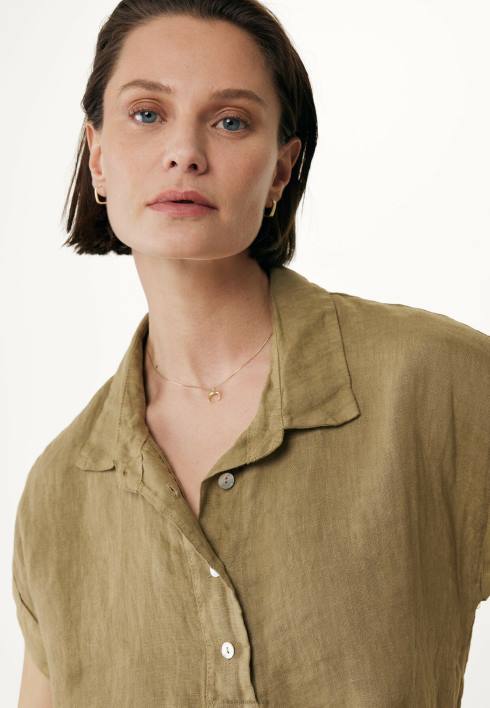 γυναίκες Mexx κοντομάνικη μπλούζα με άμμο καφέ BR0F32