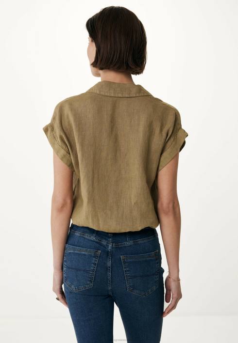 γυναίκες Mexx κοντομάνικη μπλούζα με άμμο καφέ BR0F32