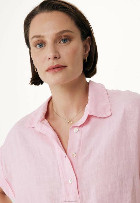 γυναίκες Mexx κοντομάνικη μπλούζα φωτεινή ροζ BR0F36