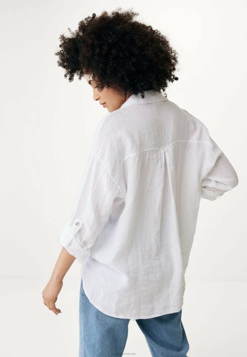 γυναίκες Mexx κουμπί μέσα από μπλούζα άσπρο BR0F53