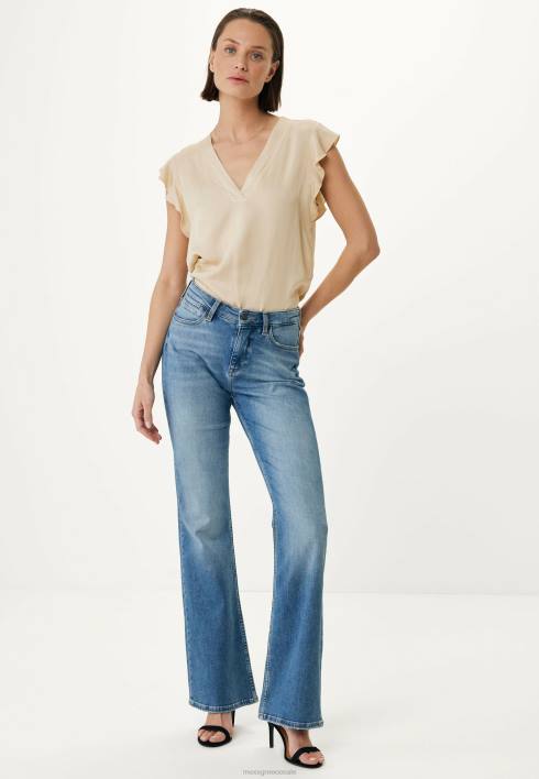 γυναίκες Mexx Μπλούζα με λαιμόκοψη μανίκια πεταλούδα ελαφριά άμμο μπεζ BR0F57