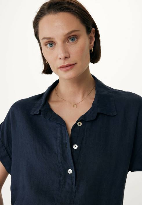 γυναίκες Mexx κοντομάνικη μπλούζα navy μπλε BR0F37