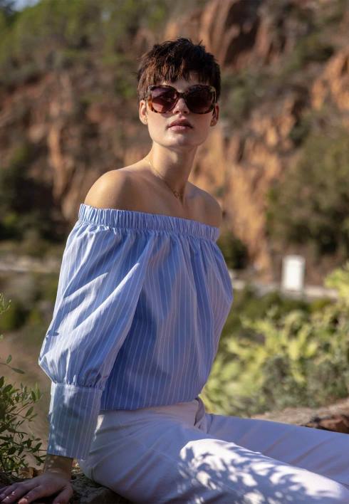 γυναίκες Mexx μπλούζα off shoulder μπλε BR0F96