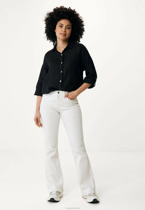 γυναίκες Mexx μαύρη μπλούζα με κουμπί schwarz BR0F117