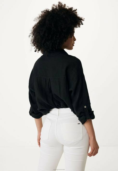 γυναίκες Mexx μαύρη μπλούζα με κουμπί schwarz BR0F117
