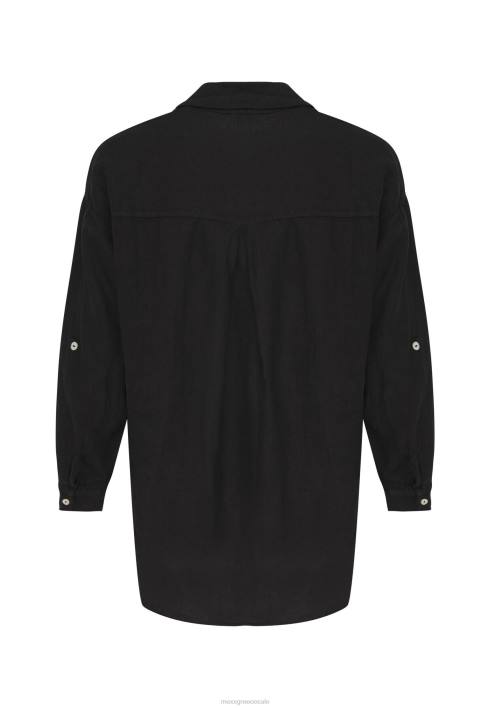 γυναίκες Mexx μαύρη μπλούζα με κουμπί schwarz BR0F117