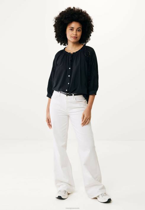 γυναίκες Mexx μπλούζα μανίκια κεντητό μαύρο schwarz BR0F85