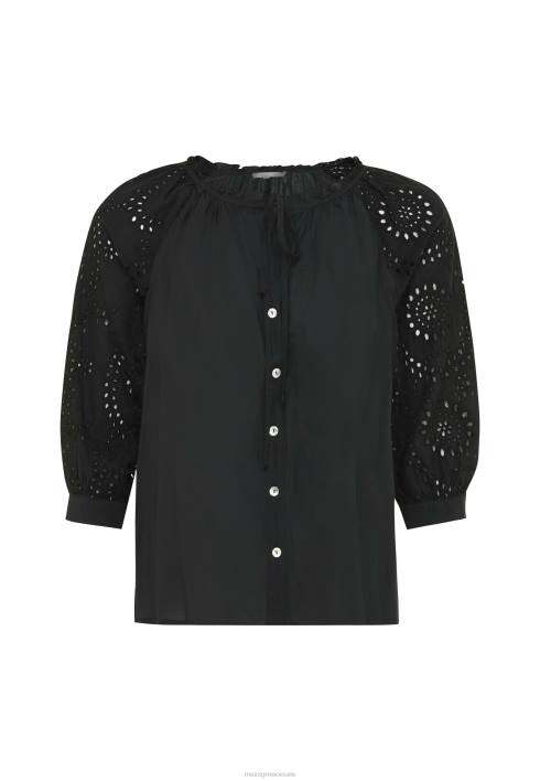 γυναίκες Mexx μπλούζα μανίκια κεντητό μαύρο schwarz BR0F85
