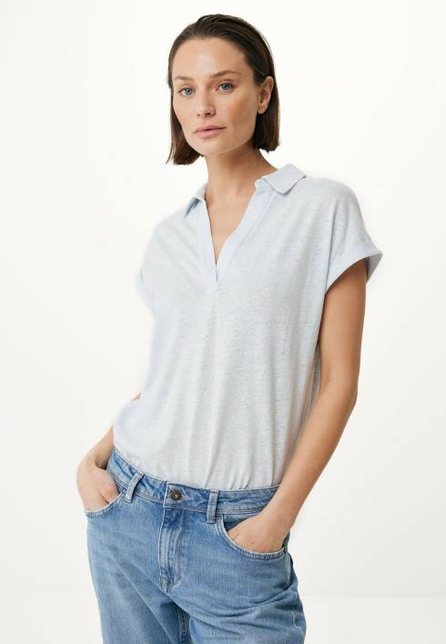 γυναίκες Mexx κοντομάνικο μπλουζάκι πόλο μωρό μπλε BR0F132