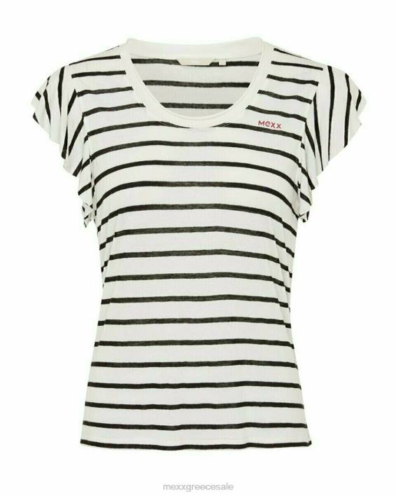 γυναίκες Mexx μπλουζάκι με ρίγες σε λευκό άσπρο BR0F167