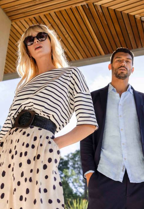 γυναίκες Mexx ριγέ κοντομάνικο μπλουζάκι μπεζ BR0F19