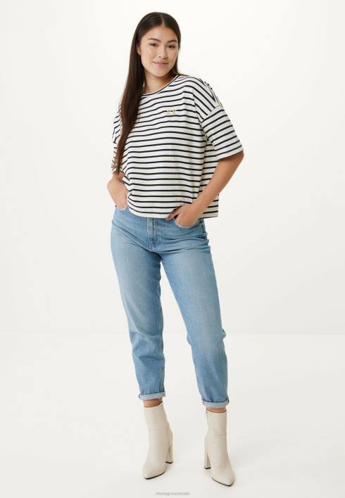 γυναίκες Mexx ριγέ κοντομάνικο μπλουζάκι μπεζ BR0F19