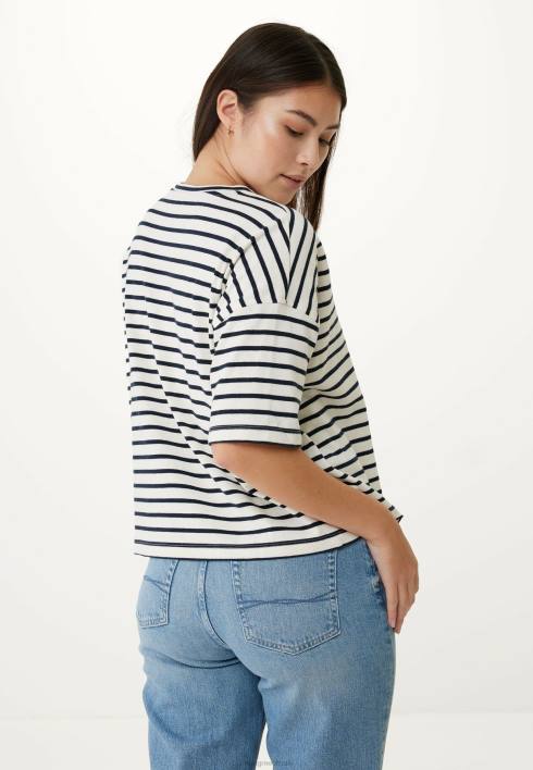 γυναίκες Mexx ριγέ κοντομάνικο μπλουζάκι μπεζ BR0F19