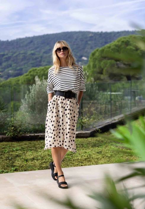 γυναίκες Mexx ριγέ κοντομάνικο μπλουζάκι μπεζ BR0F19