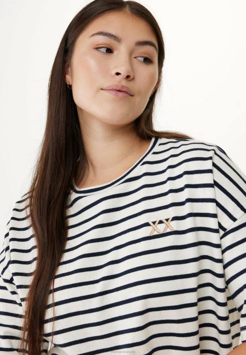 γυναίκες Mexx ριγέ κοντομάνικο μπλουζάκι μπεζ BR0F19