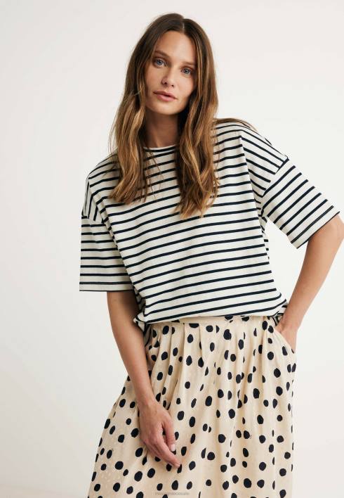 γυναίκες Mexx ριγέ κοντομάνικο μπλουζάκι μπεζ BR0F19