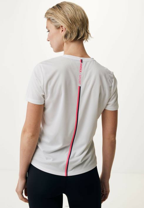 γυναίκες Mexx κοντομάνικο αθλητικό μπλουζάκι σε λευκό μπεζ BR0F216