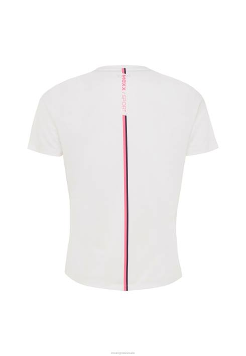 γυναίκες Mexx κοντομάνικο αθλητικό μπλουζάκι σε λευκό μπεζ BR0F216