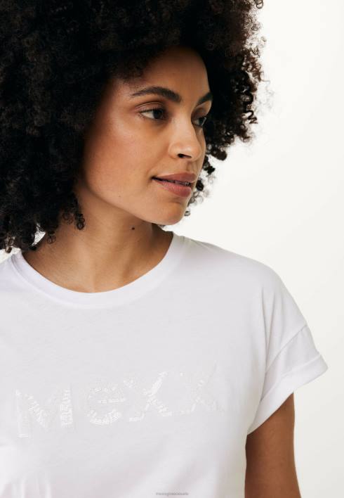 γυναίκες Mexx υπερμεγέθη κοντομάνικο μπλουζάκι σε λευκό μπεζ BR0F25