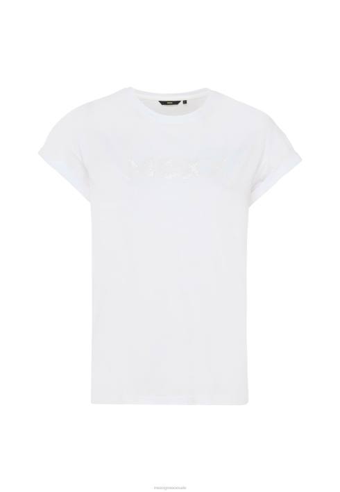 γυναίκες Mexx υπερμεγέθη κοντομάνικο μπλουζάκι σε λευκό μπεζ BR0F25